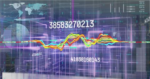 Dynamic Financial Data with Vibrant Graph Overlay - Download Free Stock Images Pikwizard.com