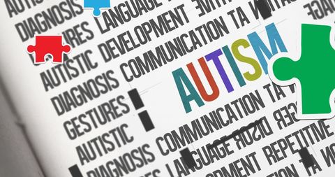 Autism Awareness and Learning Support Puzzle Concept