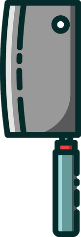 digital illustration handheld meat cleaver on transparent background - Download Free Stock Videos Pikwizard.com