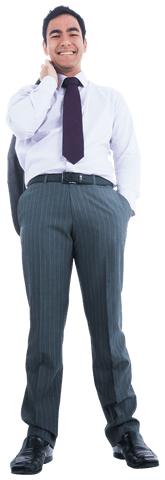Transparent Image of Smiling Businessman in Professional Attire