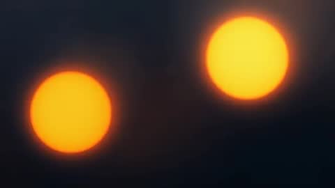 Twin Glowing Orange Bokeh Orbs Pulsing and Sharpening During Focus Shift Nighttime Abstract