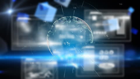 Global Digital Network Data Interface Animation