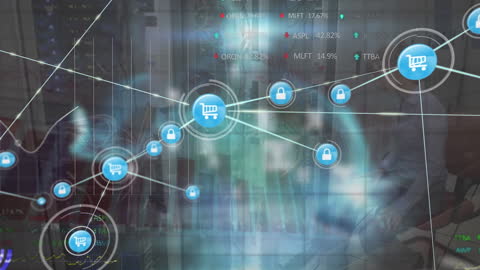 Digital Network Animation with Security and Shopping Interface