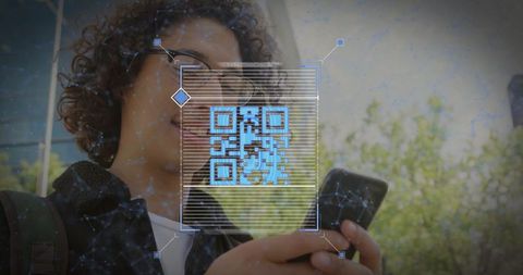 QR Code Technology Enhancing Smartphone Connectivity Outdoors