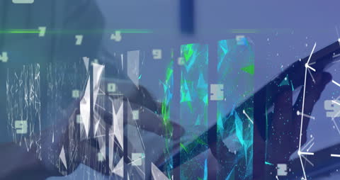 Abstract Technology Concept with Financial Data Overlay