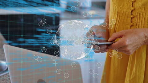 Digital Networking and Data Exchange with Globe Animation