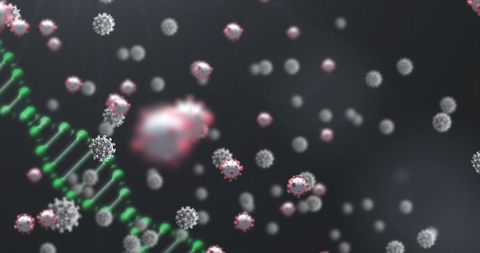Virus Cells and DNA on Abstract Background