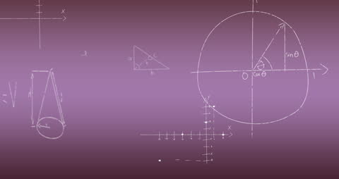 Animated Mathematical Equations on Pink Background Abstract Science Visual