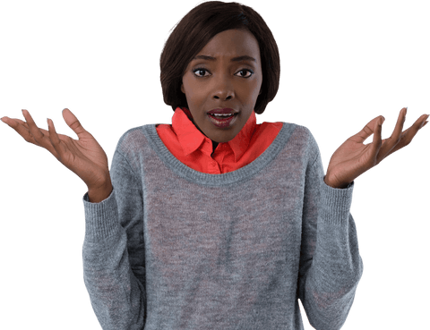 shocked african american woman shrugging shoulders transparent background - Download Free Stock Videos Pikwizard.com