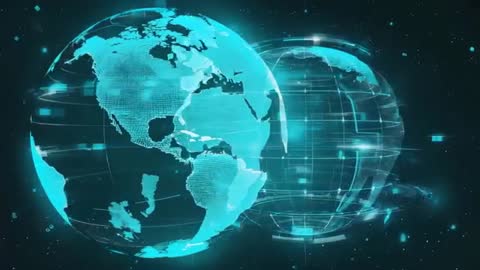 Futuristic Digital Globe in Holographic Data Space