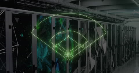 Futuristic Data Servers with Digital Sport Graphics