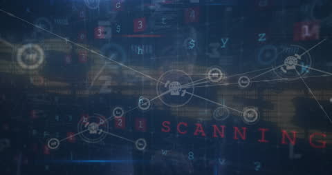 Holographic Data Security Scanning Animation