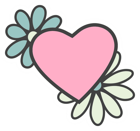 Heart with daisies symbolizing love on transparent background