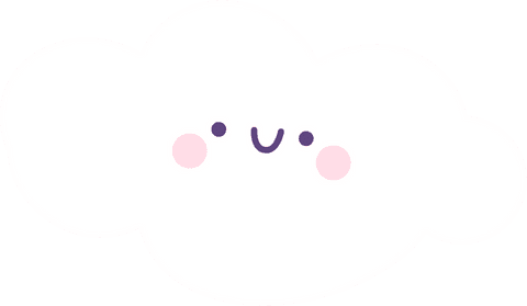 Smiling kawaii cloud cartoon on transparent background