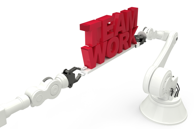 Transparent Robotic Hands Holding Teamwork Text Illustration - Download Free Stock Videos Pikwizard.com