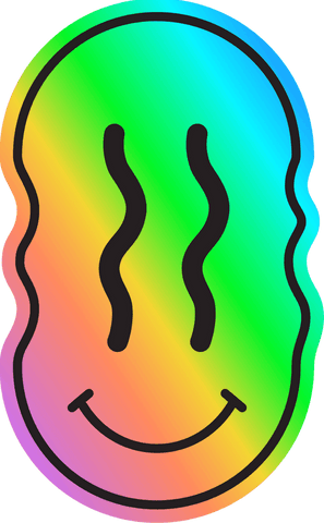 vibrant rainbow smiley with wavy eyes on transparent background - Download Free Stock Videos Pikwizard.com