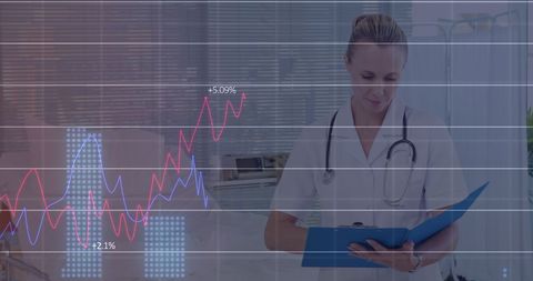 Healthcare Professional Analyzing Data