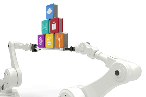 Transparent Robot Arms Lifting Digital Media Icons Illustration - Download Free Stock Videos Pikwizard.com