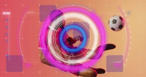 Futuristic Soccer Player Performing Dynamic Bicycle Kick