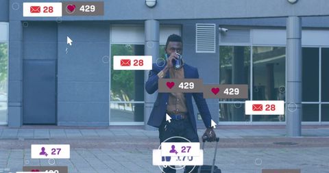 Digital Connections: African American Businessman in Urban Hub