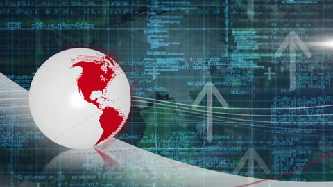 Global Data Processing with Digital Technology Concept