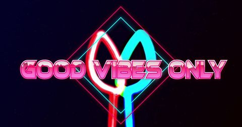 good vibes only neon light typography - Download Free Stock Images Pikwizard.com