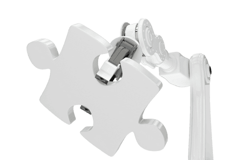 Transparent Robotic Arm Holding Jigsaw Puzzle Piece - Download Free Stock Videos Pikwizard.com