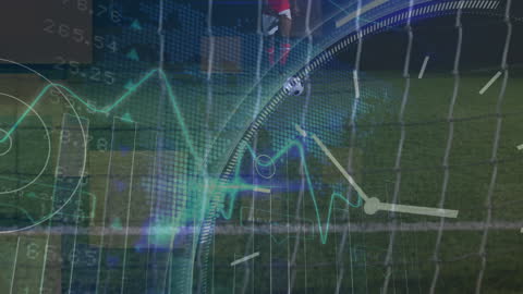 Futuristic Dashboard and Digital Soccer Field Blend