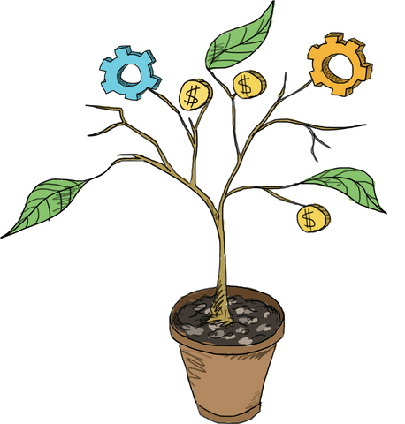 transparent growth symbol with cogs and coins tree - Download Free Stock Videos Pikwizard.com