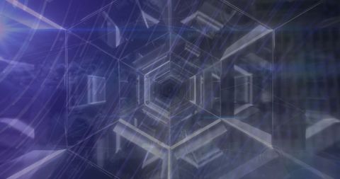 Futuristic Geometric Tunnel with Blue Tones - Download Free Stock Images Pikwizard.com
