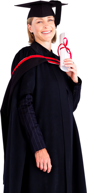 Confident Blonde Graduate Woman Holding Diploma Transparent Background - Download Free Stock Videos Pikwizard.com