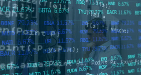 Business Leader Analyzing Data over Future Technology Interface