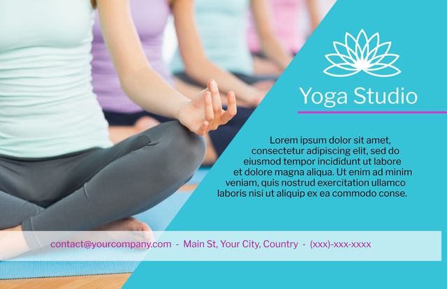 Peaceful Yoga Studio Promotional Template for Classes and Retreats - Download Free Stock Templates Pikwizard.com