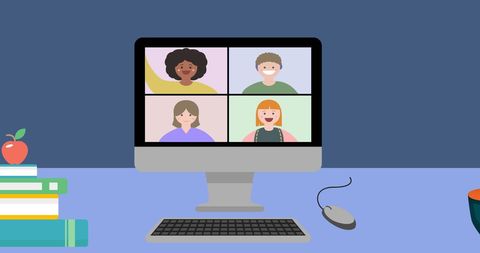 Virtual Classroom Teleconference with Diverse Participants - Download Free Stock Images Pikwizard.com