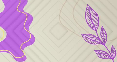 Vibrant Purple Leaves on Geometric White Background - Download Free Stock Images Pikwizard.com