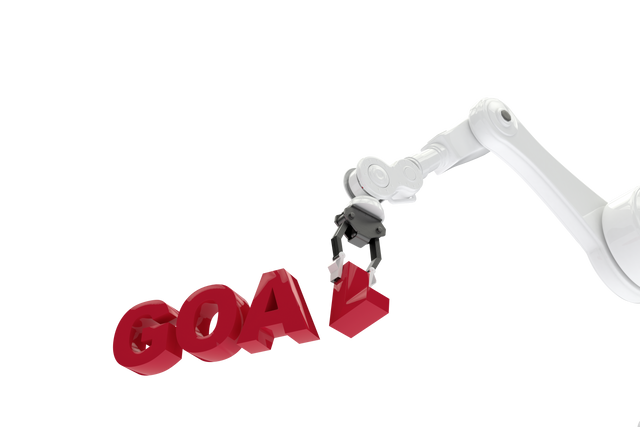 Robot Arm Reaching for Goal Text on Transparent Background - Download Free Stock Videos Pikwizard.com