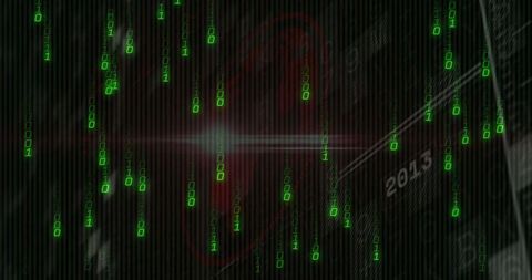 Futuristic Cybersecurity Concept with Binary Code and Digital Circuit Design