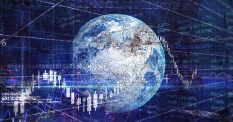 Global Financial Data Analysis with Digital World Elements - Download Free Stock Images Pikwizard.com