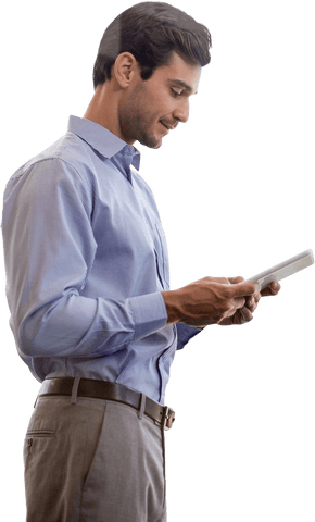 Transparent Businessman Using Digital Tablet for Work and Communication - Download Free Stock Videos Pikwizard.com