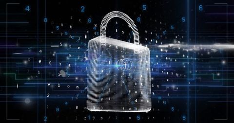 Digital Security Padlock with Data Stream Imagery - Download Free Stock Images Pikwizard.com