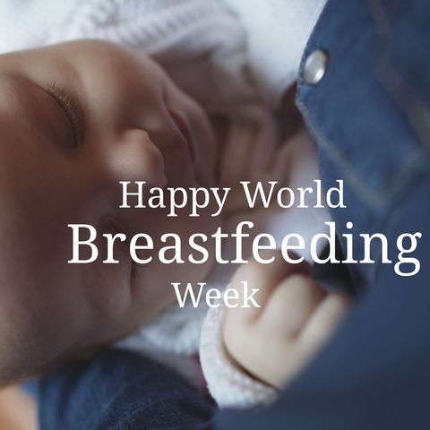 World breastfeeding week celebration with sleeping baby