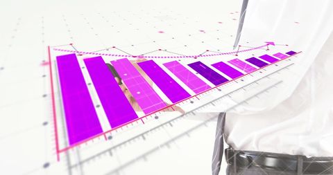 Abstract Financial Data Visualization with Businessman Using Smartphone