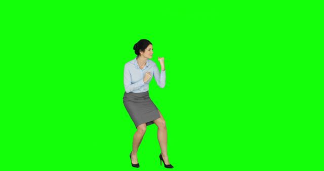 Businesswoman Shadow Boxing Green Screen Background - Download Free Stock Images Pikwizard.com