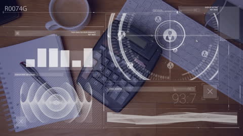 Digital Data Processing Interpretation at Work Desk