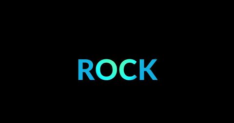Bright Neon Rock Text on Black Background