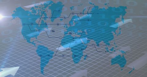 Binary Data Flow Across Global Network Map - Download Free Stock Images Pikwizard.com