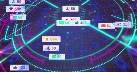 Digital Interface with Social Media Metrics and Analytics Display - Download Free Stock Images Pikwizard.com