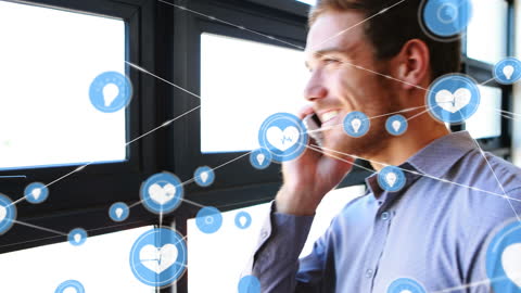 Businessman Engaging with Digital Network Connections