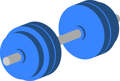 Floating Dumbbell Illustration on Transparent Background