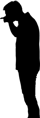 Transparent Silhouette of Man Pointing with Gesture